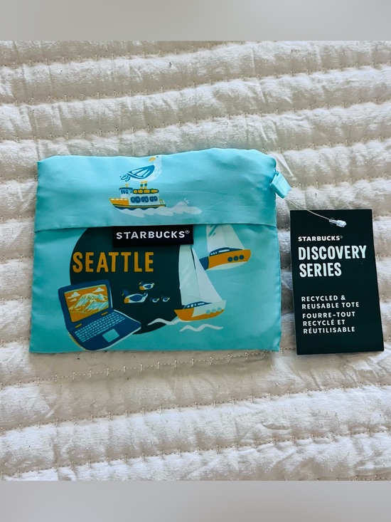 Starbucks Handbags - Starbucks Seattle Turquoise Reusable Tote 2024 discovery series original NWT